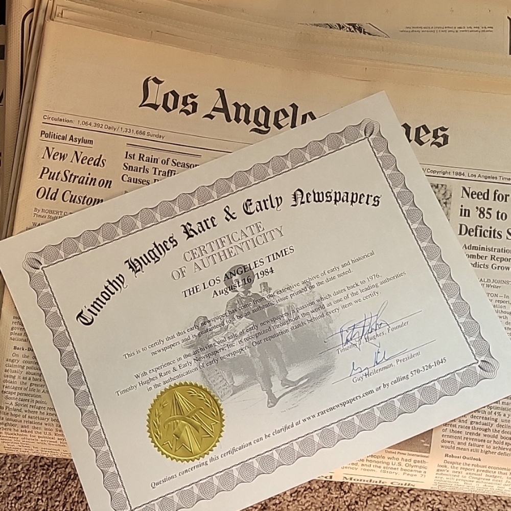 Los Angeles Times 1984 newspaper